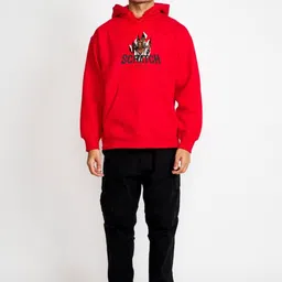 Moda Rapido Men Red Printed Hooded Pullover image 4