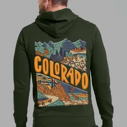 FastColors Men Printed Hooded Sweatshirt image 2