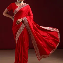 kasee Solid Woven Design Border Zari Saree-image-8