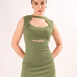 clobug Keyhole Neck Bodycon Mini Dress-image-0