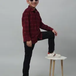cantabil Boy Relaxed Fit Checked Shirt image 5