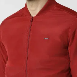 peter england casuals Men Regular Fit Bomber Jacket with insert Pockets image 5