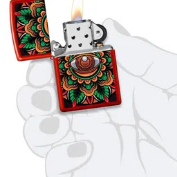 Zippo Counter Culture Eye Design Metallic Red Windproof Lighter image 5