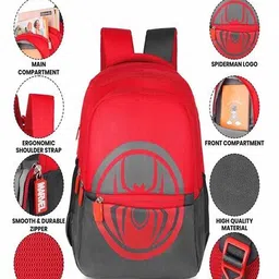 priority Boys Marvel Spiderman Printed School Backpack -23L image 5