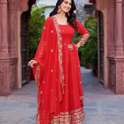 tanuka Women Embroidered Anarkali Kurta Set with Dupatta   image 5