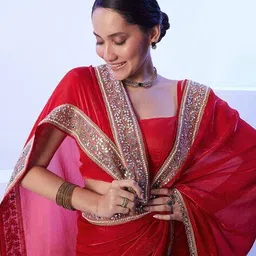 satrani Tissue Silk Traditional Saree With Blouse Piece image 5