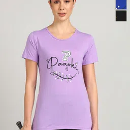 PAAVKI Pack Of 3 Typography Printed Round Neck Cotton T-shirts-picture-37