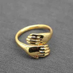 Ringzinnie Unisex Stainless Steel Hug Shaped Finger Ring-picture-13