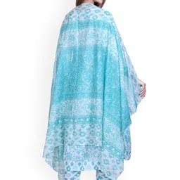 WOOL 4U Women Floral Printed Regular Kurta with Trousers & With Dupatta image 2