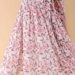 Janasya Floral Printed Wrap Ethnic Dress image 5