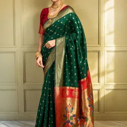 Mitera Ethnic Motifs Zari Paithani Saree image 4
