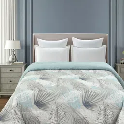 Florida Blue & White Floral Microfiber AC Room Double Bed Comforter-picture-16