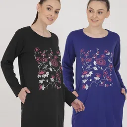 DDASPRATION Pack of 2 Women Floral Printed Pockets T-shirt-picture-35