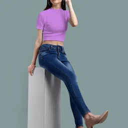 Dream Beauty Fashion Women Ribbed High Neck fitted Top image 4
