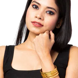 Shining Jewel - By Shivansh Set Of 4  Gold-Plated Gold-Toned Bangle image 5