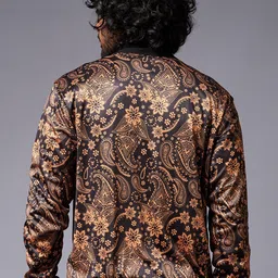 GO DEVIL Floral Printed Stand Collar Long Sleeve Bomber Jacket image 3