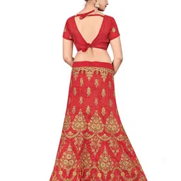 MANVAA Embroidered Semi-Stitched Lehenga & Unstitched Blouse With Dupatta image 5