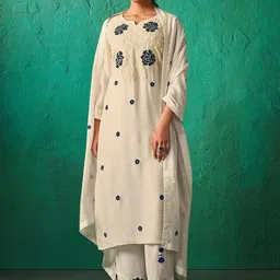 SHREE LAXMINARAYAN EXPORT Women Floral Embroidered Kurta with Palazzo & Dupatta-picture-39
