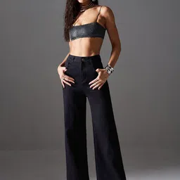 Miss Chase Women Wide Leg High-Rise Heavy Fade Stretchable Jeans-image-67