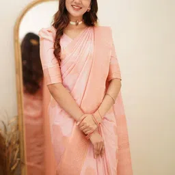 Mufa Ethnic Motifs Woven Design Zari Saree with Unstitched Blouse image 3