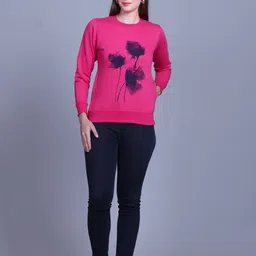 Divine Girl Women Round Neck Printed Sweatshirt-image-72