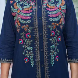 Kaftanize Embroidered Shirt Collar Neck Tunic With Trousers Co-Ords image 2