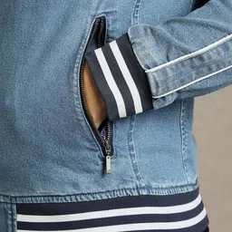 Louis Philippe Jeans Men Washed Open Front Jacket image 2