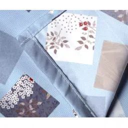 AEROHAVEN Blue & Purple Geometric 210 TC King Bedsheet with 2 Pillow Covers image 2