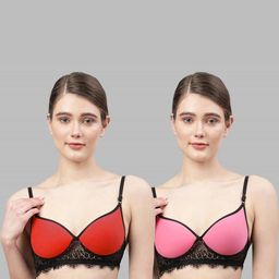 samvar Women Cotton Red,Pink Padded Non-Wired Lingerie Bra Sport wear Gym Crop Tank Top-picture-12