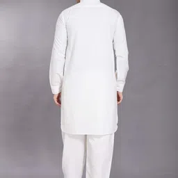PulseIQ Cream Cotton Blend Solid Kurta Sets image 3