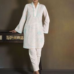Anouk Women Abstract Printed Fusion Cotton Straight Kurtas-picture-8