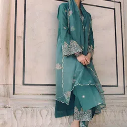CREEPER Women Ethnic Motifs Embroidered Kurta with Palazzo & Dupatta-picture-42
