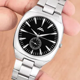 LUXURIT Men Patterned Dial & Stainless Steel Straps Analogue Chronograph Watch LXMT-811 image 4