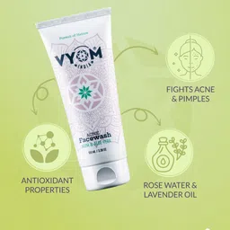 VYOM INDIA ORGANICS Acne Face Wash With Neem & Aloevera- 100 ml image 5