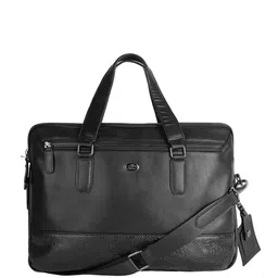 PERF Unisex Leather Padded Laptop Bag With Detachable Sling Strap-image-9