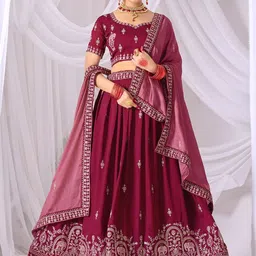 Fashorama Embroidered Semi-Stitched Lehenga & Blouse With Dupatta-picture-34