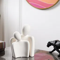 THE ARTMENT Set of 2 White Decorative Human Sclupture Polyresin Showpiece Figurine image 5