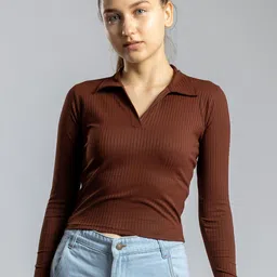 Redamancii Women Vertical Striped Shirt Collar Top-image-8