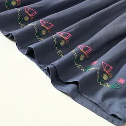 BAESD Girls Floral Embroidered Puff Sleeve Cotton Fit & Flare Dress image 4