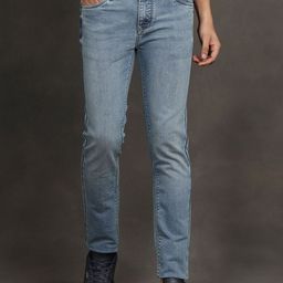Turtle Men Narrow Tapered Fit Light Fade Stretchable Jeans-picture-19