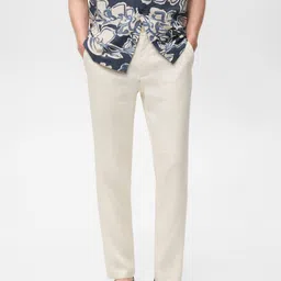 MANGO MAN Pure Linen Slim Fit Trousers-picture-45