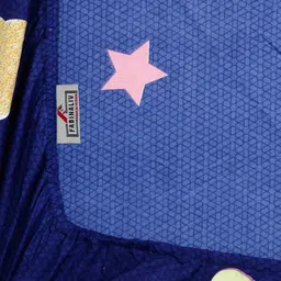 FABINALIV Navy Blue & Pink Printed 300 TC Fitted King Bedsheet & 2 Pillow Covers image 5