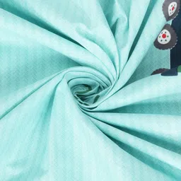 Arrabi Bookfold Sea Green & Yellow Conversational 300 TC King Bedsheet & 2 Pillow Covers image 3