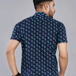 MANRANGI Men Slim Fit Spread Collar Floral Printed Cotton Casual Shirt image 2