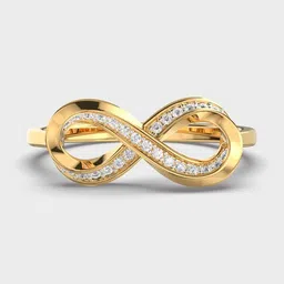 Jewelbox 9KT Gold Infinite Moment Diamond Studded Ring- 1.36 gm-picture-39