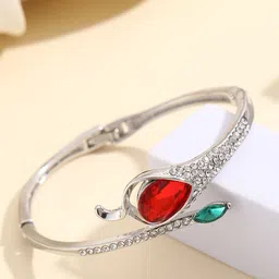 Shining Diva Fashion Silver-Plated Crystals Studded Wraparound Bracelet-picture-38