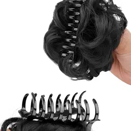 VIEWS Clip-In Curly Bun Hair Extension - Black - 7 Inch image 4