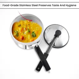 chef genie Tri-Ply Stainless Steel Inner Lid cylindrical Cooker 2 L Induction Bottom Pressure Cooker image 4