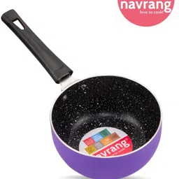 navrang NONSTICK SUACE PAN/ TEA PAN SPATTER PURPLE Sauce Pan 16.5 cm diameter 1.1 L capacity image 5