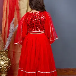 Bella Moda Girls Embellished Ready to Wear Lehenga & Blouse With Dupatta image 2